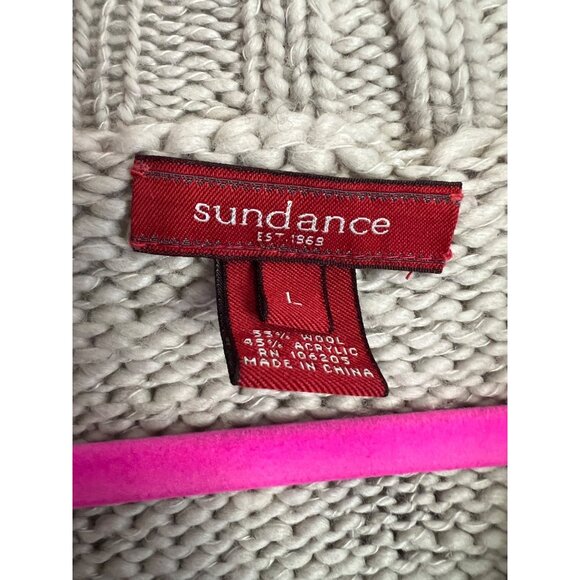 Sundance Knit Quarter Zip Long Sleeve Pullover Wool Sweater Men's Large - Picture 4 of 7
